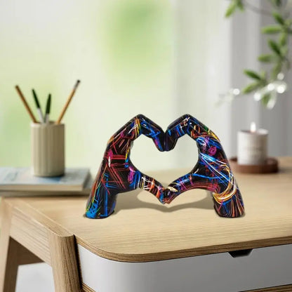 Heart Gesture Resin Sculpture