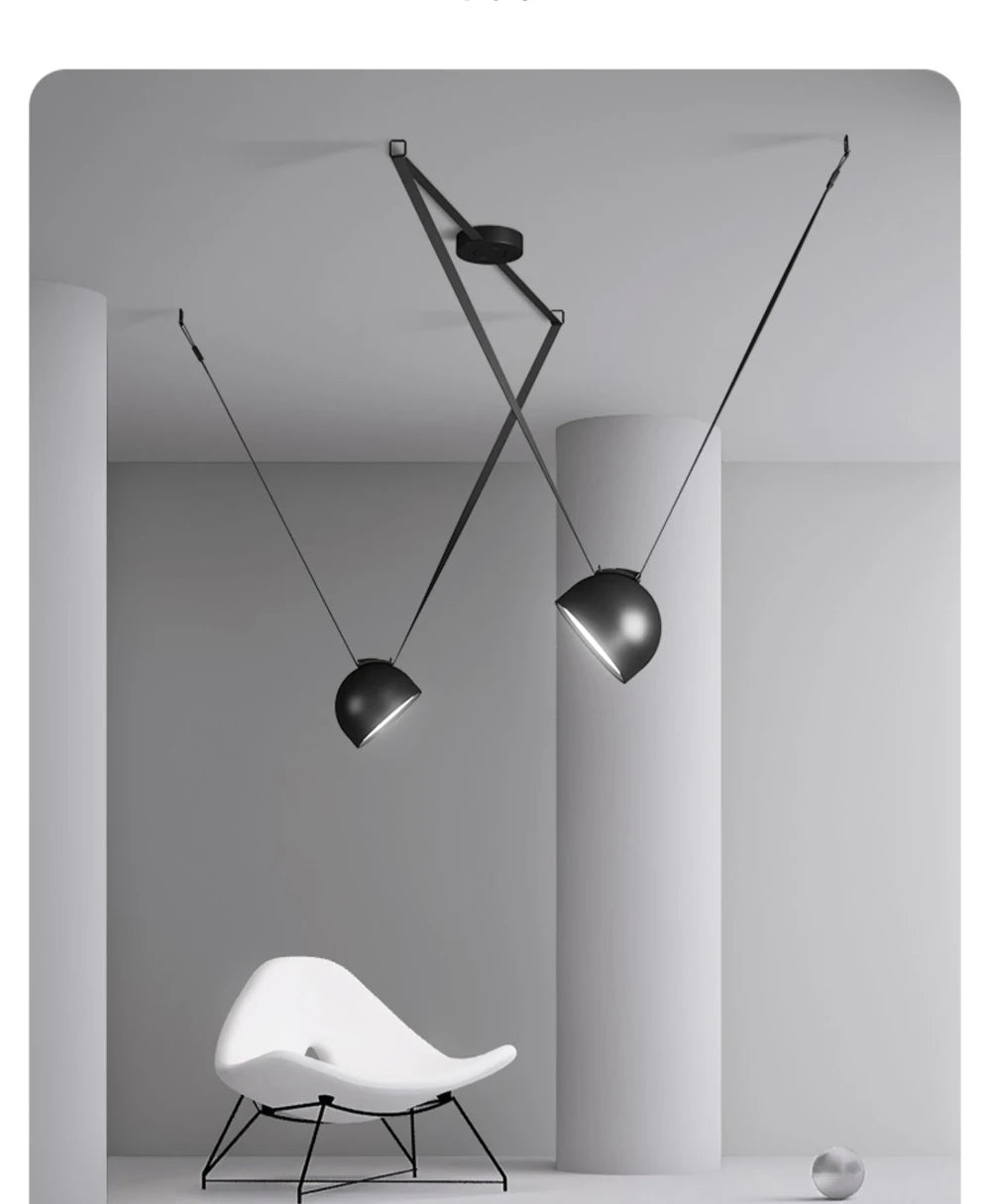 LED Postmodern Belt Ceiling Chandelier