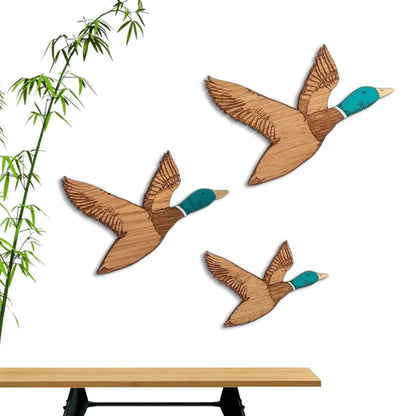 Wooden Flying Ducks Wall Art