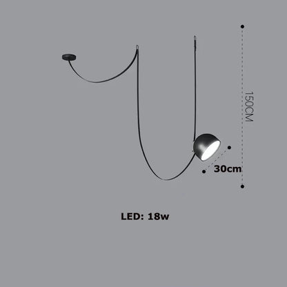 LED Postmodern Belt Ceiling Chandelier
