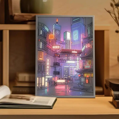 Beautiful City Night View  Painting