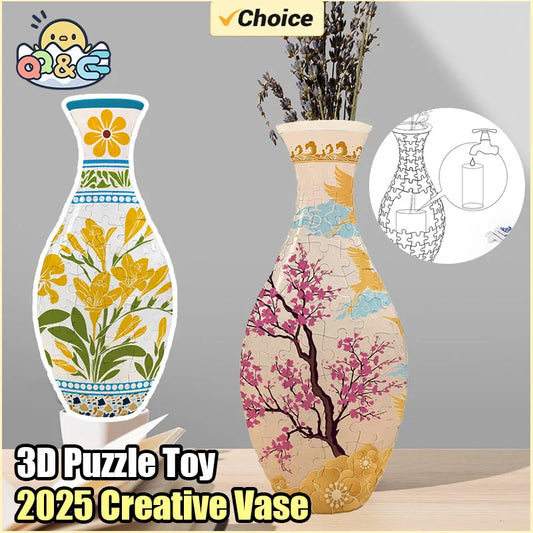 3D Artistic Arrange Flowers Vase Puzzle (DIY)