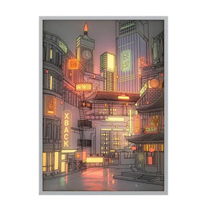 Beautiful City Night View  Painting