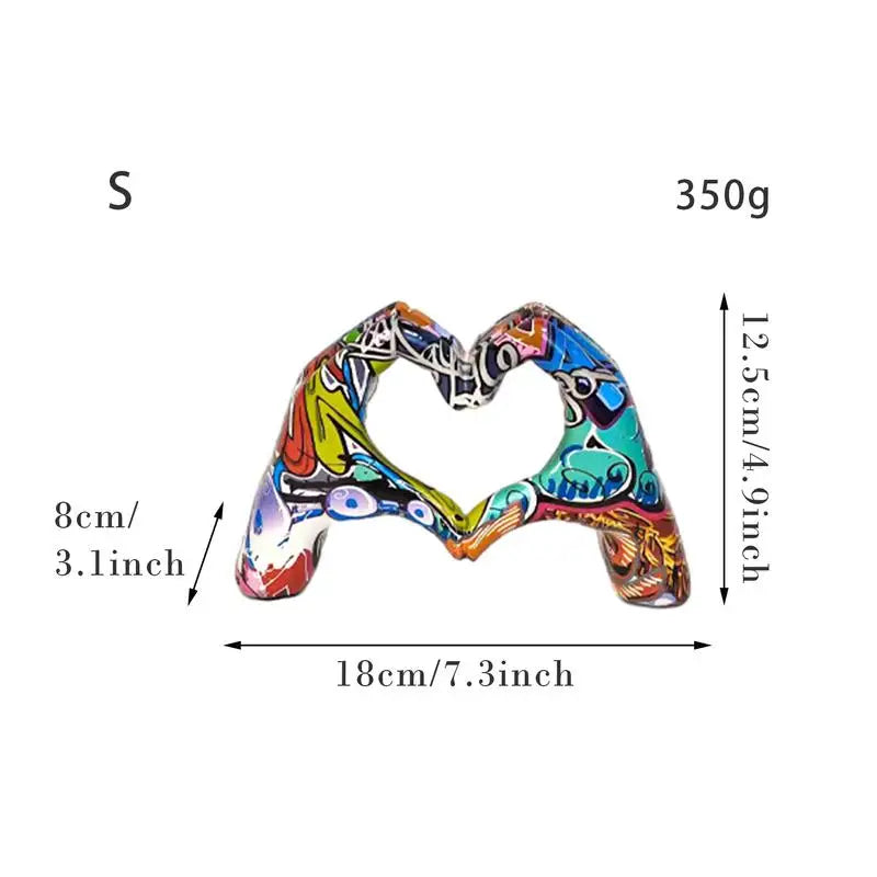 Heart Gesture Resin Sculpture