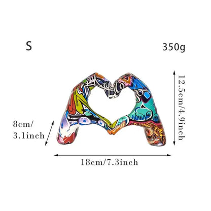 Heart Gesture Resin Sculpture